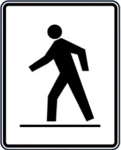 pedestrian crosswalk sign