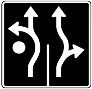 lane markings street sign