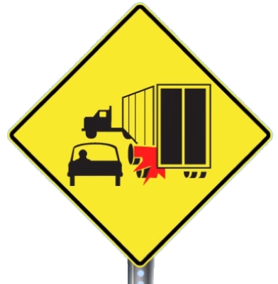 truck encroachment sign